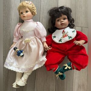 Christmas Porcelain Doll Set